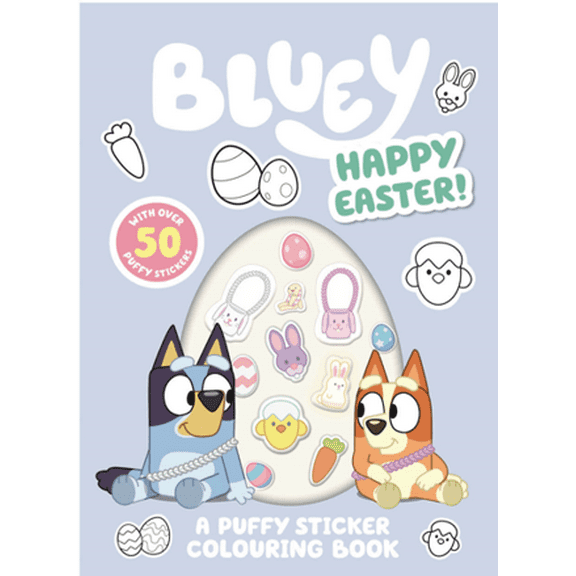 Bluey: Happy Easter! a Puffy Sticker Coloring Book: With over 50 Puffy Stickers (Paperback)