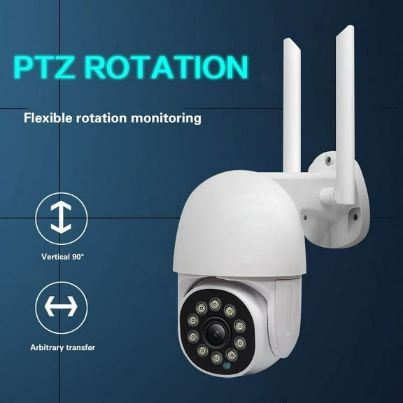 PENGXIANG 10 LED Red+White Lights Alerts Dual Antenna IP Camera WiFi 2MP 1080P Wireless Speed Dome IR Camera Outdoor Security Surveillance Full Color Night Vision IP Camera Exterior