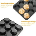thumbnail image 1 of PENGXIANG 12 Cups Muffin Pan Set 2 Packs Bakeware Non-Stick Cupcake Baking Mold Heavy Duty Carbon Steel Pan Standard Baking Muffin Tin For Cakes, 1 of 6