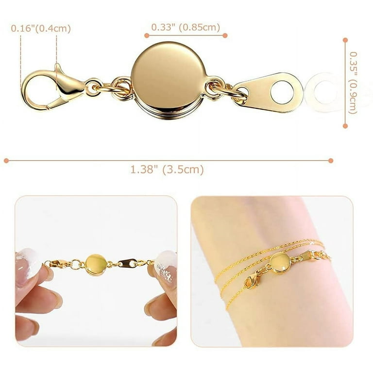 Pengxiang 12 Pcs Locking Magnetic Jewelry Clasps for Women,Gold & Sliver Necklaces Chains Bracelets Clasp and Closures Extender with Lobster Claw Clip