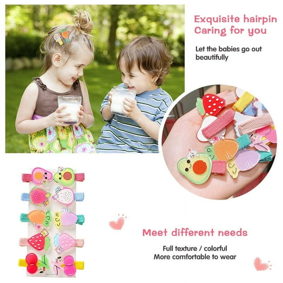 PENGXIANG 20 Pcs Girls Hair Clips Barrettes,1.5Inch Lovely Animal Fruit Printed Pattern Metal Lined Alligator Hair Clips Cartoon Design Hairpins for Kids Teens Pets (Fruit& Lollipop)