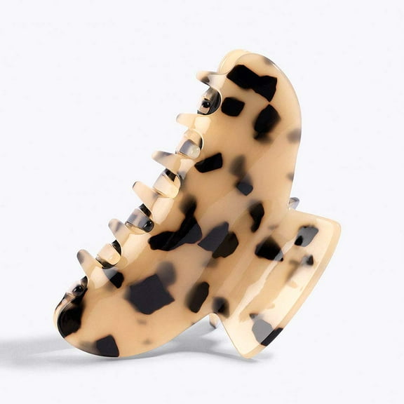 PENGXIANG 2PCS Medium Hair Claw Clips Tortoise Shell French Design Celluloid Hair Clamps Non Slip Grip Jaw Clips for Women