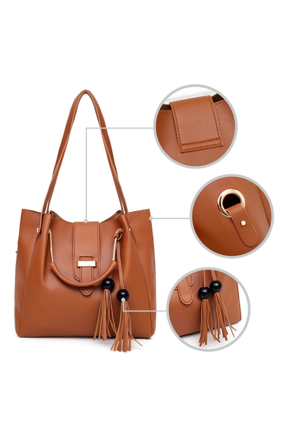 3 Pcs Handbag Tote Bags Bag Shoulder Purse New Hobo Messenger Cross Women Satchel