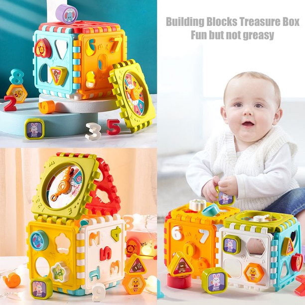 PENGXIANG 6-in-1 Activity Cube for Toddlers Baby Educational Musical Toy for Kids - Early Development Learning Toys with 6 Different Activities - Best Gift for Children 1 2 3 Years Old