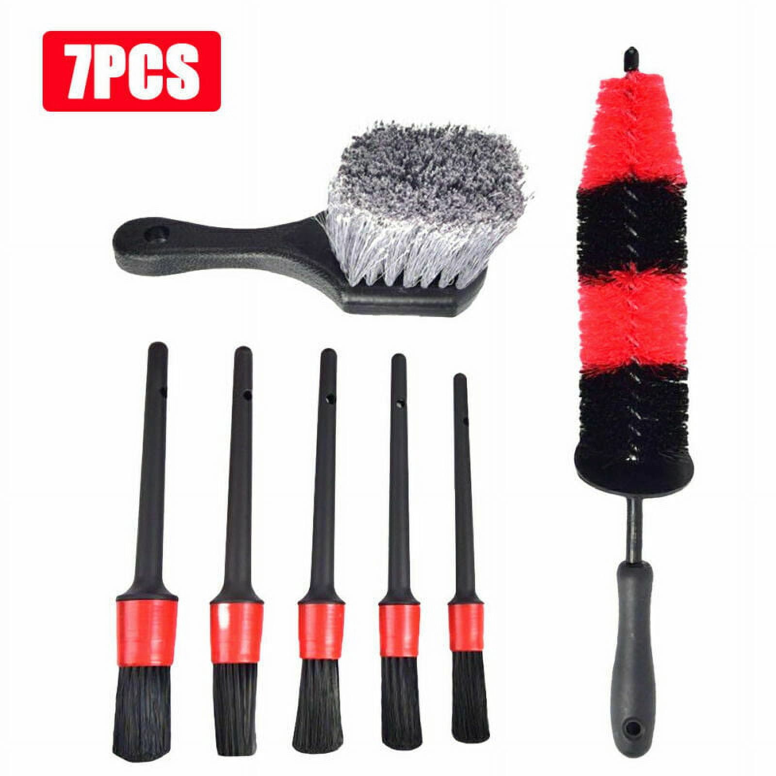 PENGXIANG 7 Pcs Car Wheel Brush Set, Car Detailing Kit, 17inch Long Soft Wheel Brush,Car Detail Brush for Automotive Cleaning Wheels, Dashboard, Interior, Exterior, Leather, Air Vents, Emblems