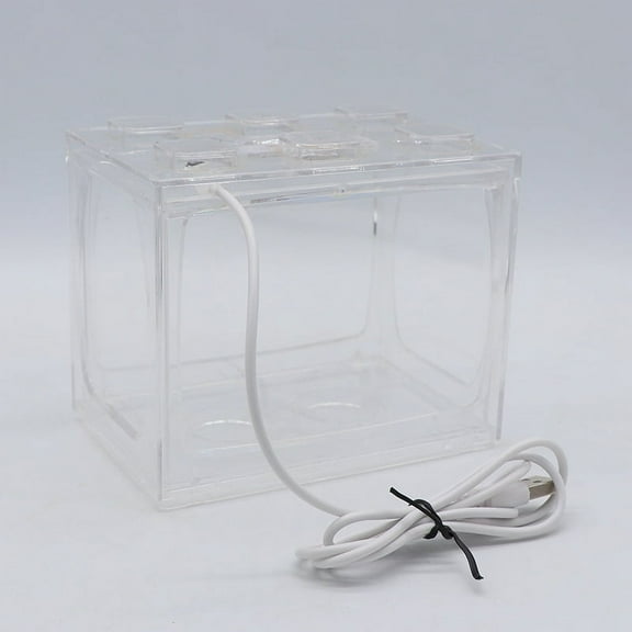 PENGXIANG Aquarium Fish Tank Decorative Mini Aquarium,USB Mini Fish Tank,Creative desktop transparent acrylic small fish tank goldfish tank landscaping aquarium with lights