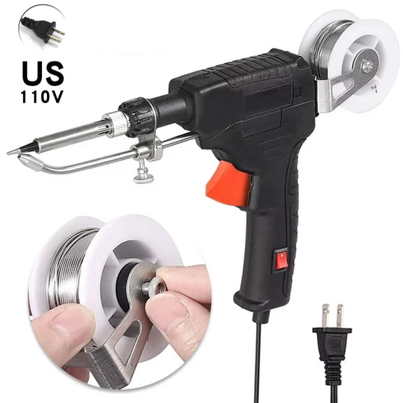 PENGXIANG Automatic Electric Soldering Gun Kit 110V 60W Temperature Adjustment Auto Solder Feed for Home Workshop PCB Welding Electrical Digital Repair(Black)