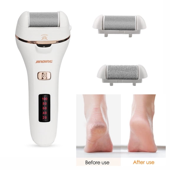 PENGXIANG Callus Remover for Feet, Electric Foot File Rechargeable Pedicure Tools, Professional Callous Remover Kit with 2 Roller Heads, LED Light, 2 Speeds for for Cracked Heels and Dead Skin