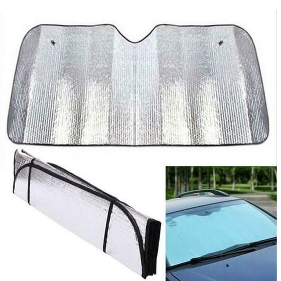 PENGXIANG Car Windshield Sunshade Car Sun Protector Foldable Front Window Shade-Thicken 5-Layer Bubble for Auto Windshield Sun Shade UV Protection and Heat Reflector 51"x 23" (Silver)