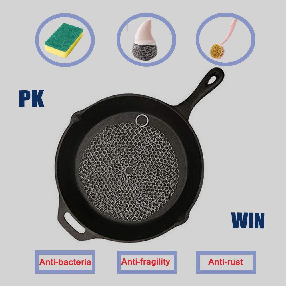 PENGXIANG Cast Iron Cleaner Steel Scrubber 6x6"Cookware Cleaner For