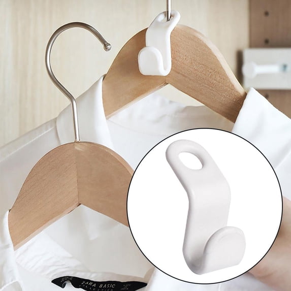 PENGXIANG Clothes Hanger Connector Hooks, 12Pcs Cascading Clothes Hangers for Heavy Duty Space Saving Cascading Connection Hooks for Clothes Closet, White(12pcs)