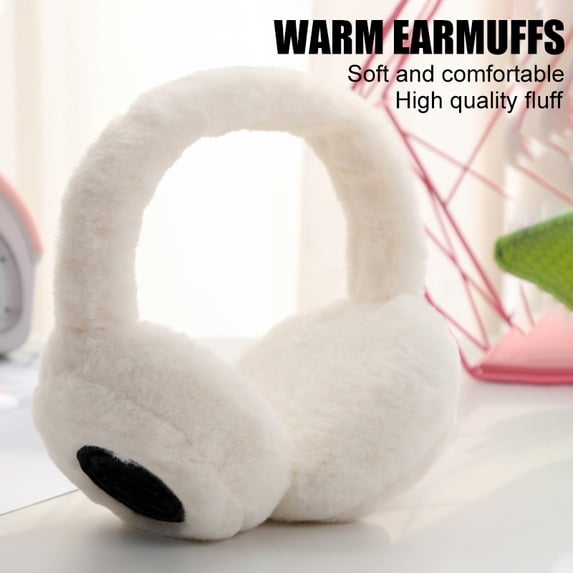 PENGXIANG Ear Muffs for Women - Winter Ear Warmers - Soft & Warm Cable Knit Furry Fleece Earmuffs - Ear Covers for Cold Weather