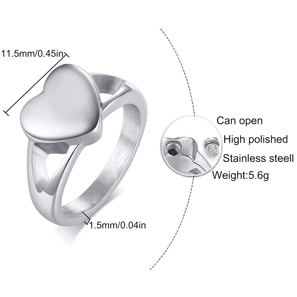 Adjustable Cremation Memorial Ring For Ashes – Cute Cat Design, Stainless Steel, Size 8 - View #2