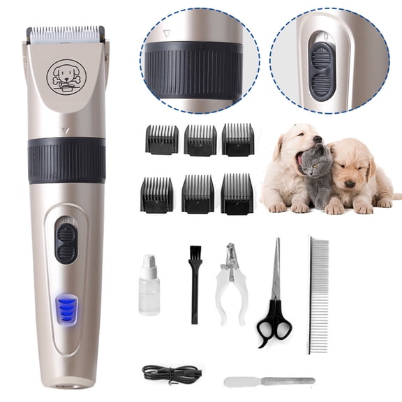 PENGXIANG Dog Shaver Clippers Low Noise Rechargeable Cordless Electric Quiet Hair Clippers Set for Dogs Cats Pets