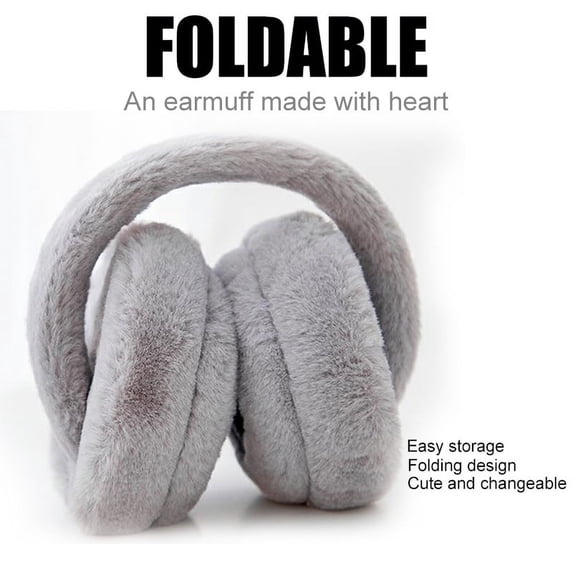PENGXIANG Ear Muffs for Women - Winter Ear Warmers - Soft & Warm Cable Knit Furry Fleece Earmuffs - Ear Covers for Cold Weather