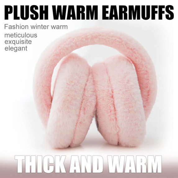 PENGXIANG Ear Muffs for Women - Winter Ear Warmers - Soft & Warm Cable Knit Furry Fleece Earmuffs - Ear Covers for Cold Weather