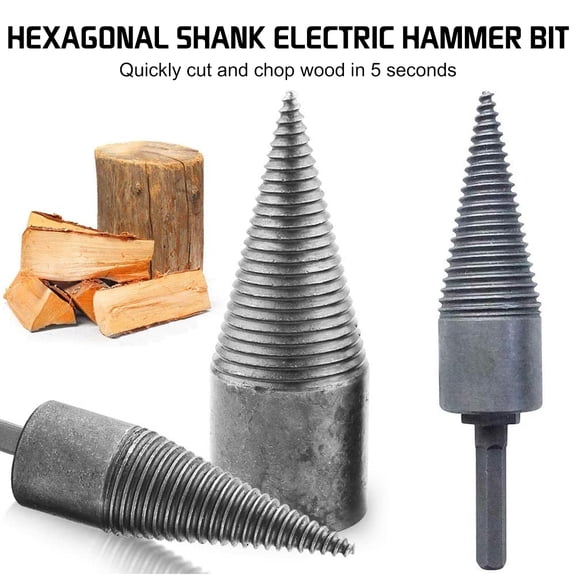 PENGXIANG Electric Hexagon Impact Drill Of Log Splitter Carbon Steel Screw Cone Boring Crown For Wood Cut Tool Hex Shank Log Chopper Bit
