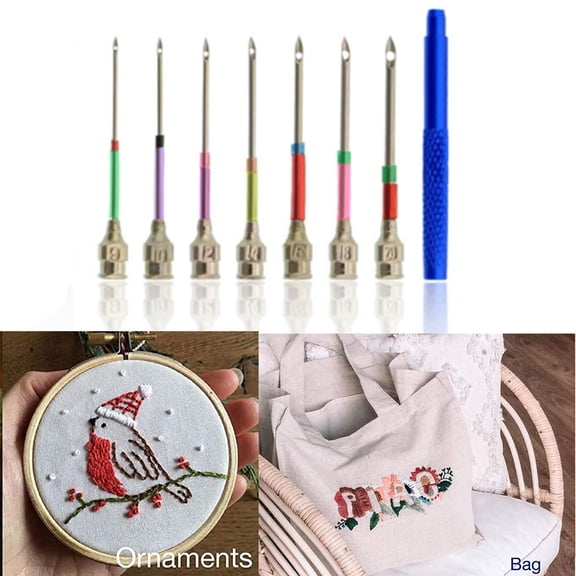 PENGXIANG Felting Punch Needles,Embroidery Stitching Punch Needle,8 Pcs Embroidery Poking Cross Stitch Tool Knitting Needle Art Handmaking Sewing Needles,Handcraft Embroidery