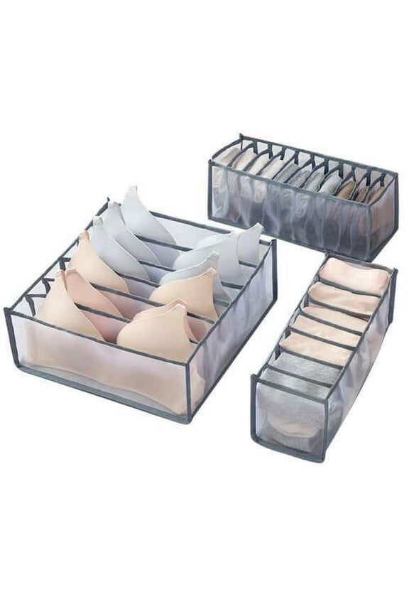 Foldable Underwear Storage Box Compartment Underpants Bra Organizer Drawer (7 Grid Briefs Box, Black)