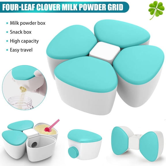 PENGXIANG Formula Dispenser, Kidsmile Twist-Lock Stackable On-The-Go BPA Free Milk Powder Box Baby Food Storage Container Snack Cups for Toddlers - 4 Feeds, no Powder Leakage