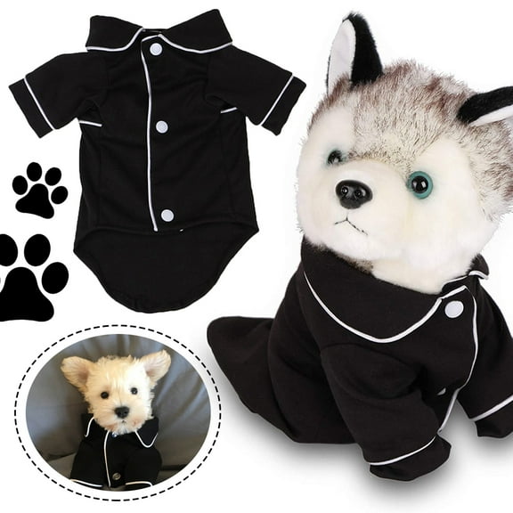 PENGXIANG French Bulldog Pajamas Pet Dog Pajama For Small Dogs Shih Tzu Puppy Cat Clothes Pets Clothing Black L