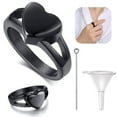 thumbnail image 1 of PENGXIANG Heart Cremation Urn Titanium steel Ring Hold Loved Ones Ashes for Funeral Keepsake Gift Memorial Jewelry Size #7#8#9, 1 of 7