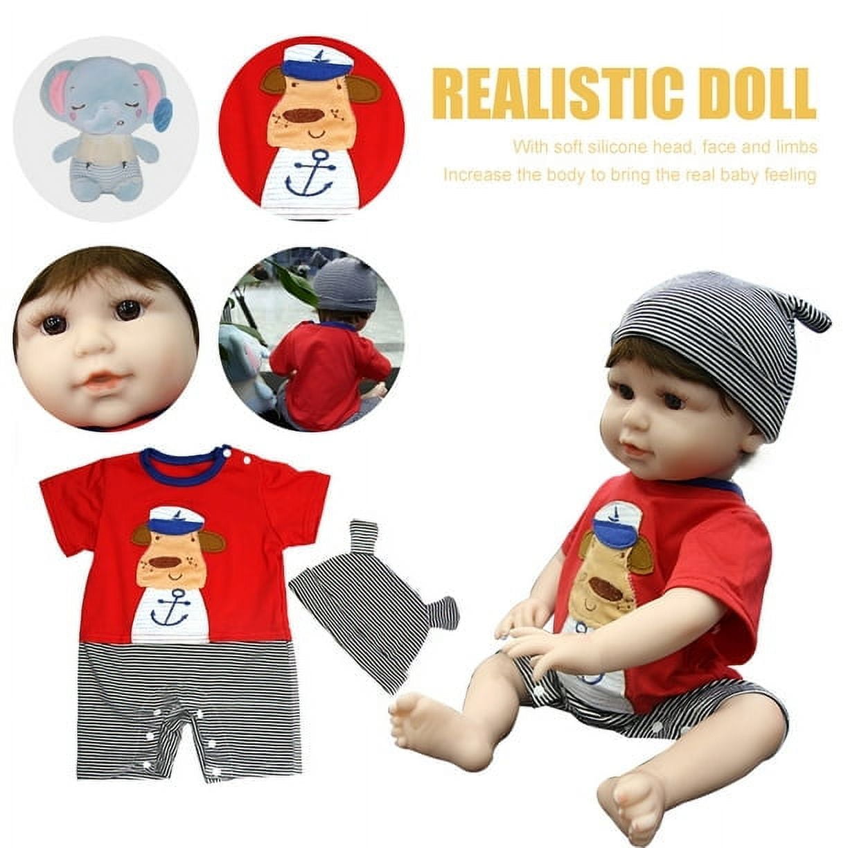 PENGXIANG Reborn Baby Dolls, 22 inches Newborn Lifelike Soft Silicone