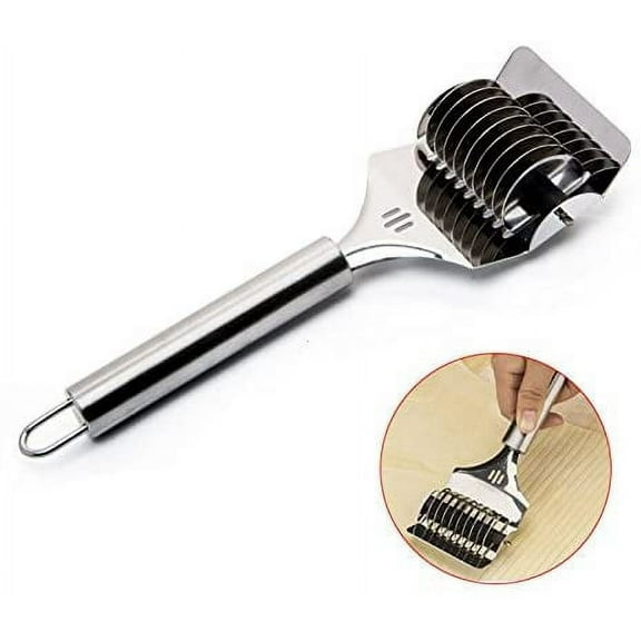 PENGXIANG Stainless Steel Spaghetti Noodle Pasta Maker Lattice Roller Dough Cutter Sturdy Practical Kitchen Gadget Tool,Kitchen Cooking Tool(8.66''*2.83'')