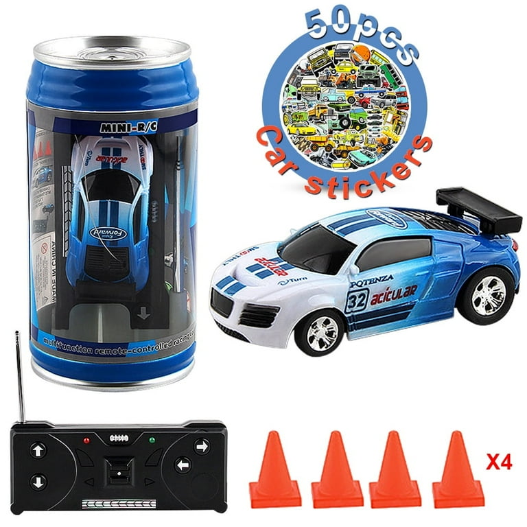 PENGXIANG Toy Cars for 1 2 3 4 5 6 Year Old Boys Mini Coke Can Speed Rc Radio Remote Conrtol Micro Racing Car with Led Lingts Toys Kids Gift Two