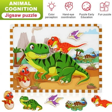 PENGXIANG Wooden Jigsaw Puzzles for Kids Age 3-5 Year Old Animals Colorful Wooden Puzzles for Toddler Children Learning Educational Puzzles Toys for Boys and Girls