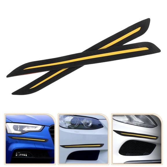 PENIKOKO 1 Pair Yellow Anti-Scratch Bumper Strips for Cars, PP Material Vehicle Guard