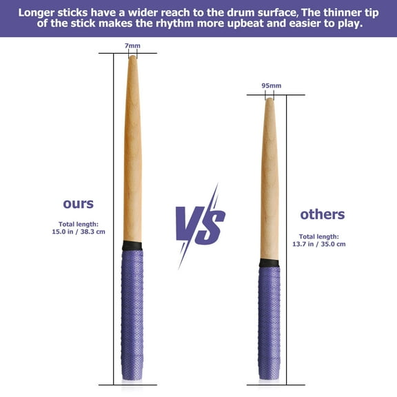 PENIKOKO 1 Pair Maple Wood Teardrop Shaped Drumsticks For Music Practice And Home Use