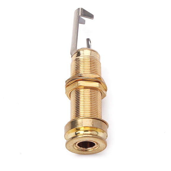PENIKOKO 1 Quarter Inch Guitar Output Jack Golden Cylinder Endpin Jack Socket for Connection