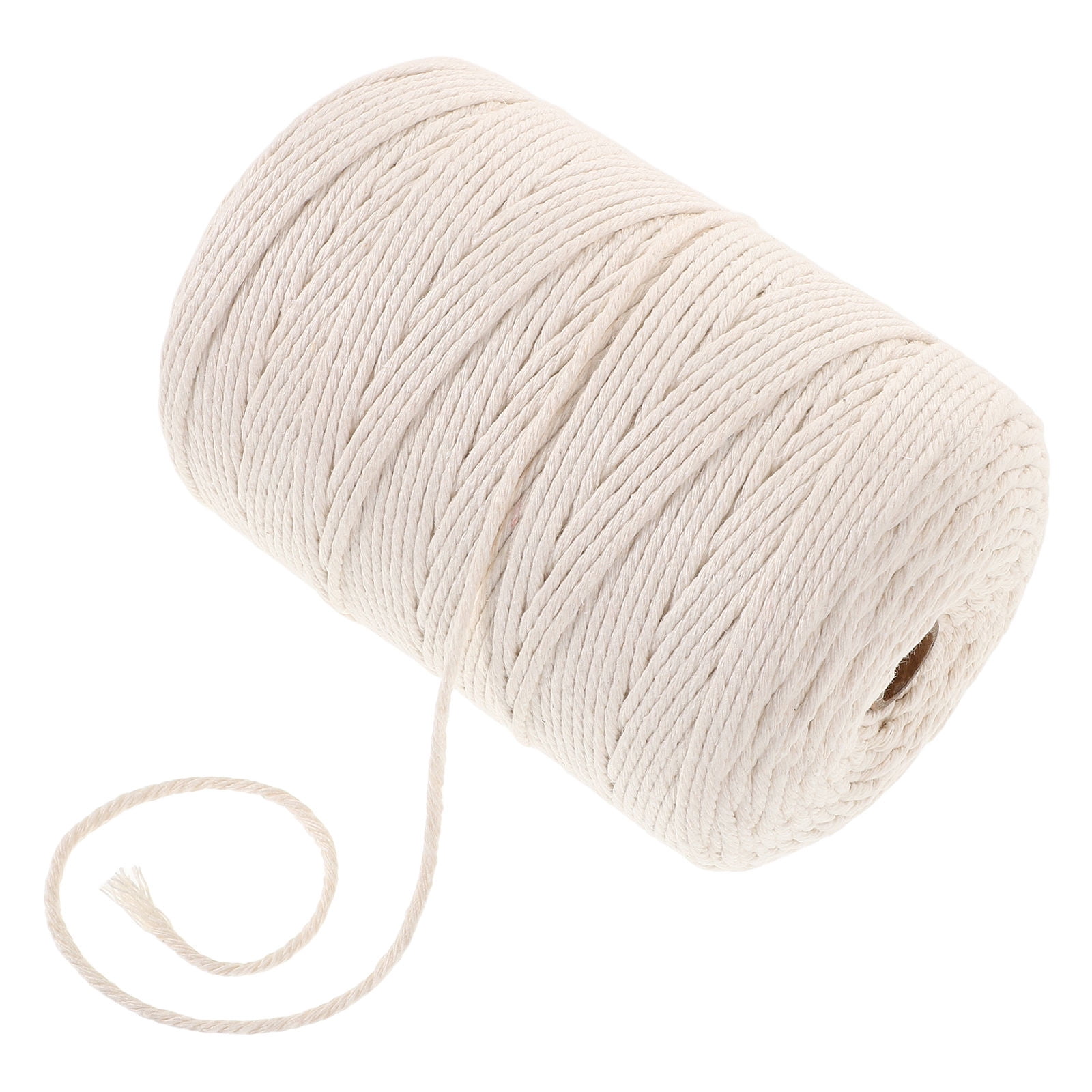 PENIKOKO 1 Roll Decorative Cord Beige Cotton Rope for Macrame Weaving Home Decor Beginners