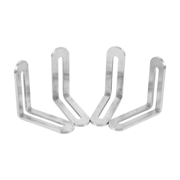 PENIKOKO 4Pcs Slotted L Bracket Silver Stainless Steel Wall Bracket for Cabinet Use