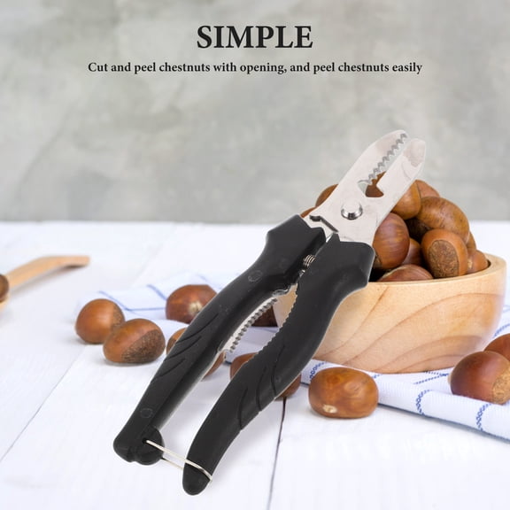 PENIKOKO Stainless Steel Chestnut Nutcracker Set with Ergonomic Kitchen Clip for Effortless Snacking and Nut Cracking