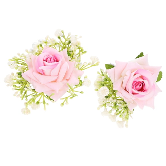 PENIKOKO Bridal Wrist Corsage and Boutonniere Set for Weddings, Romantic Floral Accessories for Brides and Bridesmaids