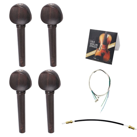 PENIKOKO 1 Set Violin Accessory Ebony Parts Set Tail Rope for Performance Violin Lovers