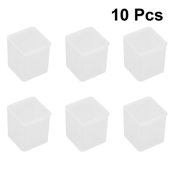 PENIKOKO 10 Pack Clear Plastic Storage Boxes for Organizing Small Items Beads Jewelry Containers 3.5x3.5x3.5 Inches