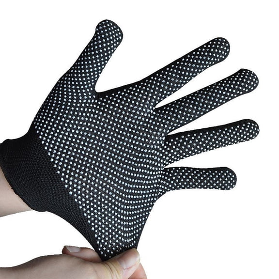 PENIKOKO 10 Pairs Anti- Gardening Gloves Black Flexible Polyester with PVC Grip for Outdoor Work
