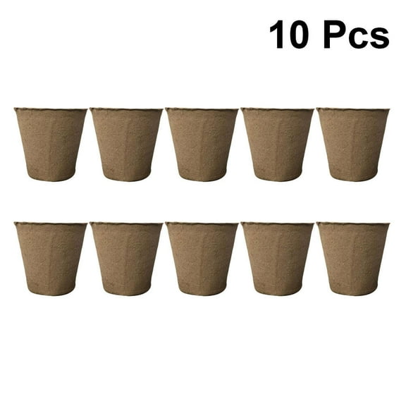 PENIKOKO 10 Pcs Dark Brown Pulp Pots Gardening Planters for Gardeners