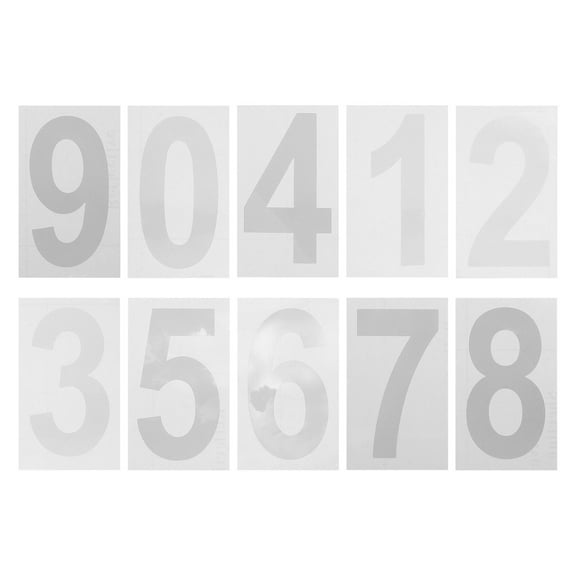 PENIKOKO 10 Sheets Number Decals Silver Paper Durable for Mailbox