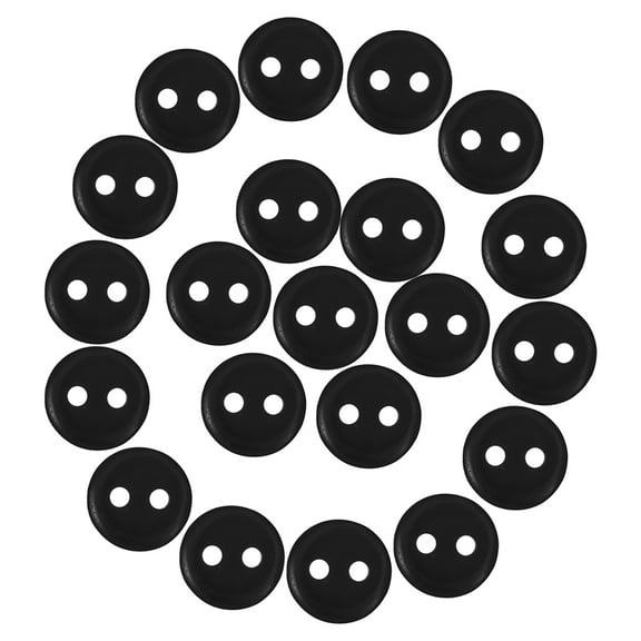 PENIKOKO 100Pcs Black Resin Round Flat Buttons for Sewing Pants Clothing and Creative DIY Use