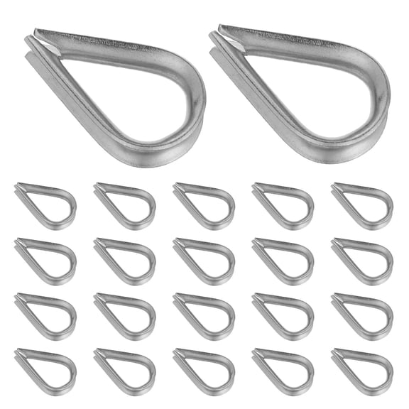 PENIKOKO 100Pcs Durable Stainless Steel Wire Rope Thimbles for Industrial and Marine Rigging Outdoor Activities