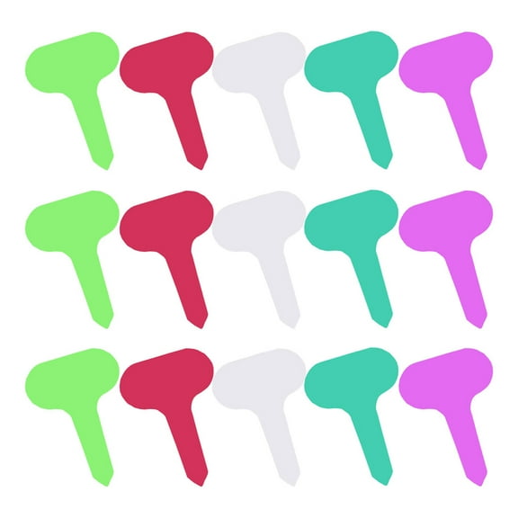 PENIKOKO 100Pcs Flower Markers T Shape Plastic Assorted Color for Farmers Gardening
