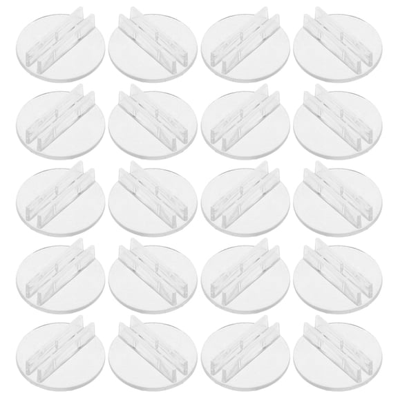 PENIKOKO 100Pcs Transparent Table Card Holder with Stable Round Base for Business Cards and Menus