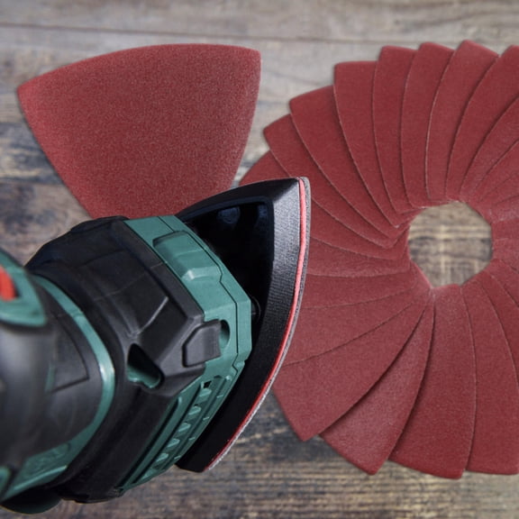 PENIKOKO 100Pcs Triangle Sanding Pads Self Adhesive Sand Paper Pad for Multi Tool Sanding on Wood and Plastic