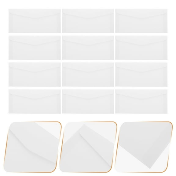 PENIKOKO 100Pcs White Paper Cash Envelopes Strong Security Blank Design for Office File and Money Storage