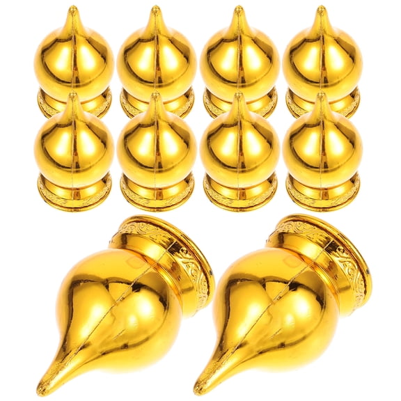 PENIKOKO Flagpole Toppers Flagpole Finial Ball Golden Plastic 10Pcs 2.2x1.4in