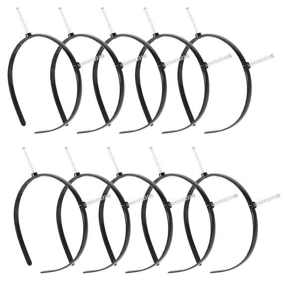 PENIKOKO Set of 10 Black Blank Headbands for Women, Comfortable Hair Accessories for Concerts, Parties, and Everyday Wear